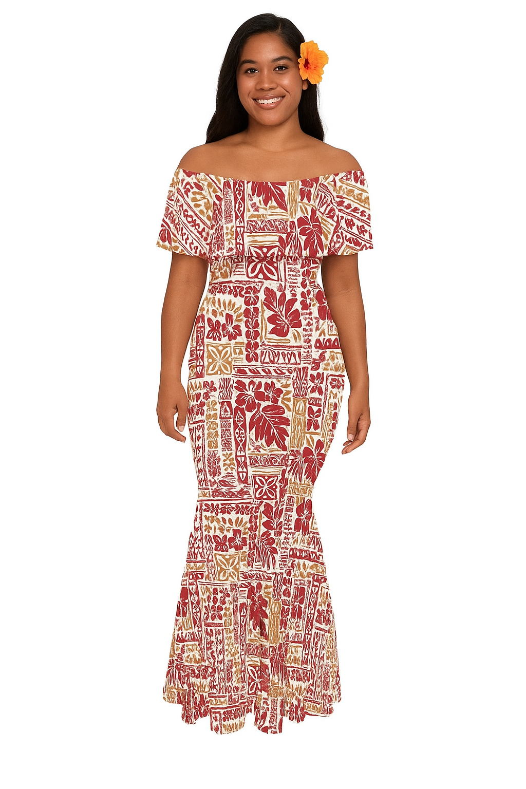 HIBISCUS OFF SHOULDER DRESS