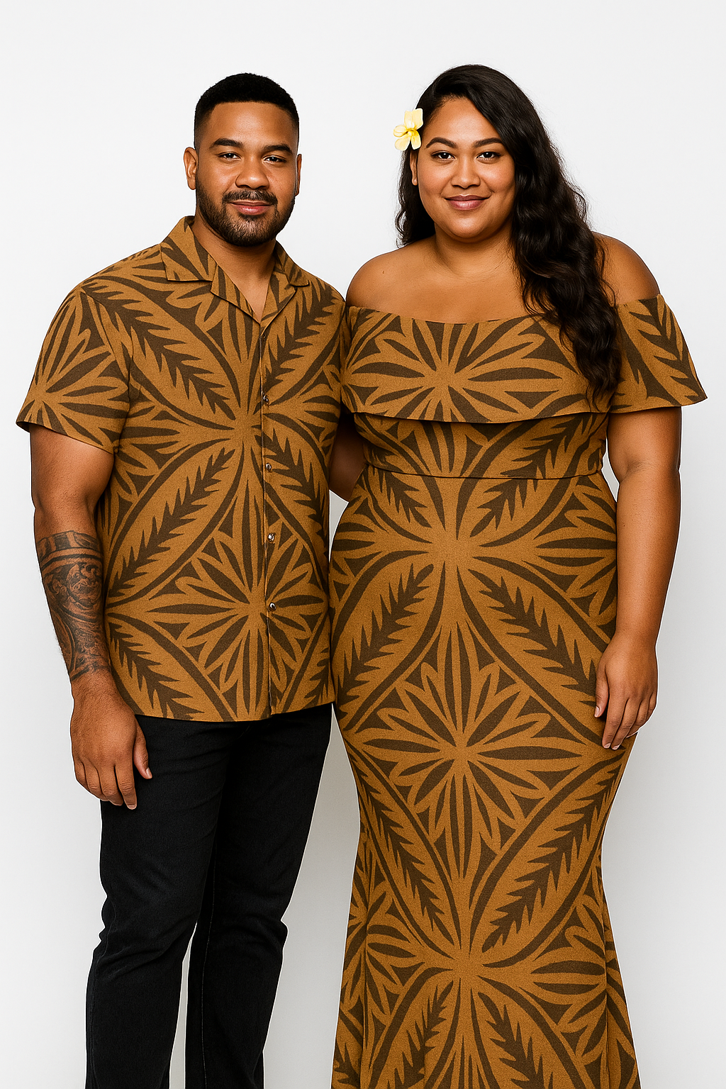 BROWN ELEI MATCHING COUPLE SET
