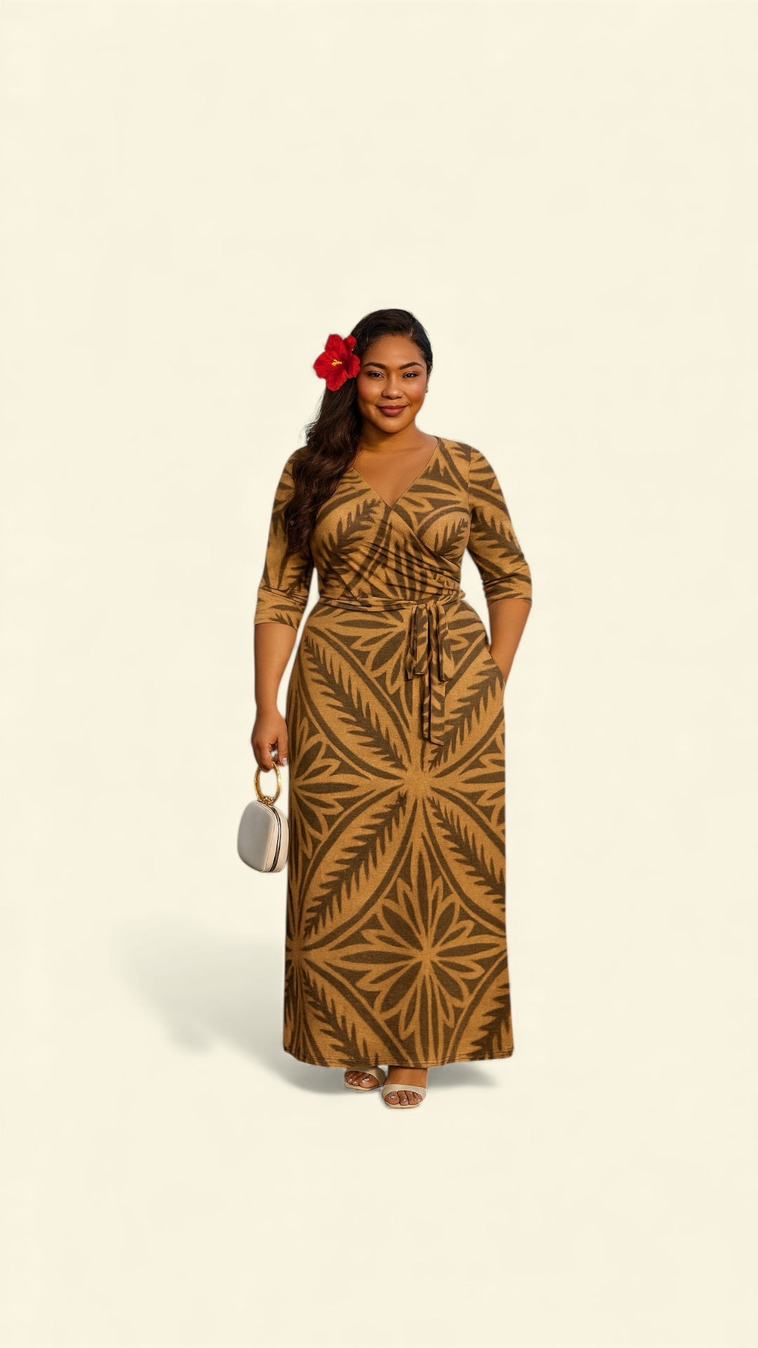 COCOA LEI WRAP DRESS