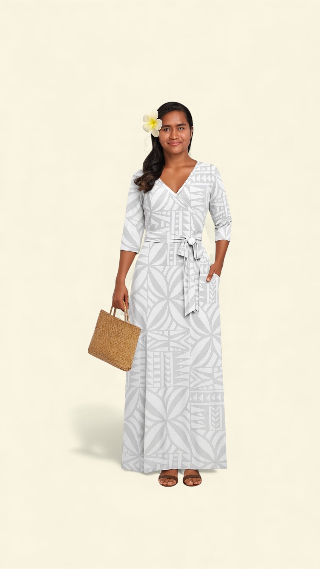 ISLAND PEARL WRAP DRESS